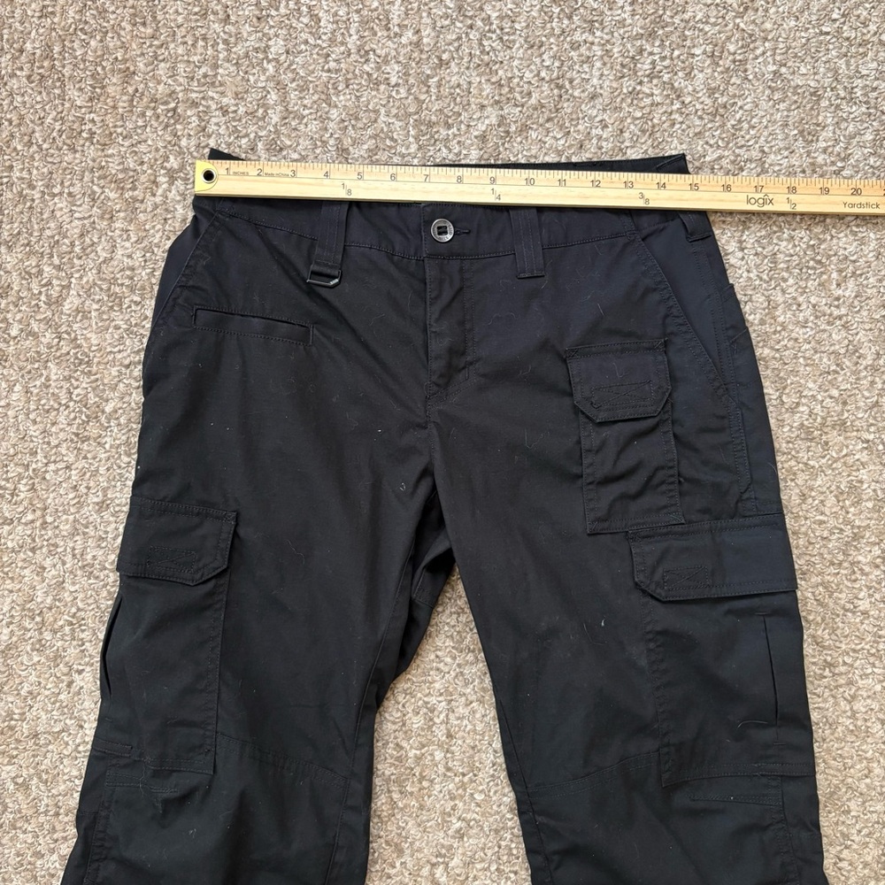 5.11 Tactical Pants Women 4 Black Cargo Straight Leg Workwear Pockets 31” Inseam - Picture 9 of 11